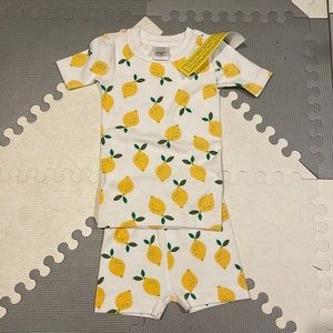 NWT Hanna Andersson 3T short John lemon pajamas.